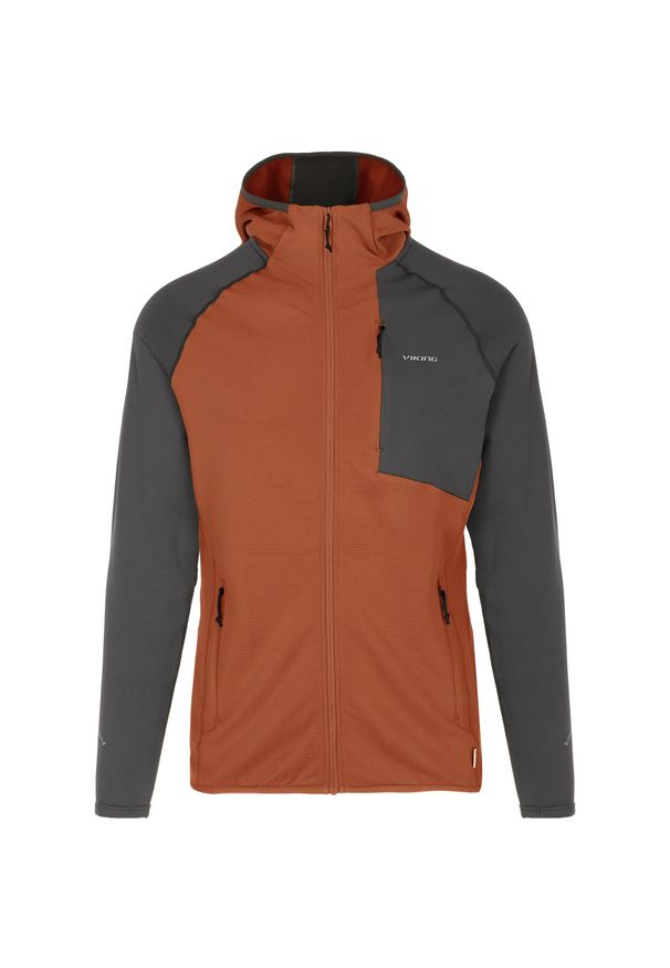 Viking - Bluza męska VIKING Birger Man rozpinana z kapturem. Typ kołnierza: kaptur. Kolor: pomarańczowy. Styl: sportowy. Sport: turystyka piesza