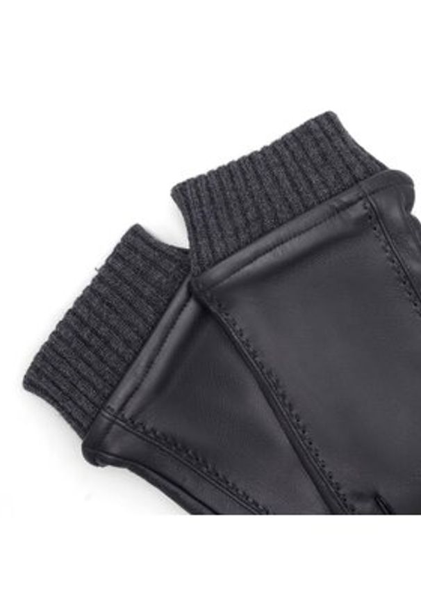 Lasocki Rękawiczki Męskie 2M6-001-AW23 Czarny. Kolor: czarny. Materiał: skóra