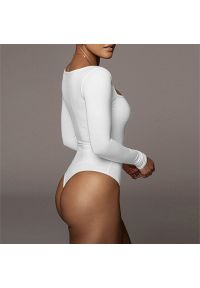 Intica - Body z kwadratowym dekoltem na wyjątkowe okazje Josipa. Kolor: beżowy. Materiał: materiał. Wzór: gładki #4