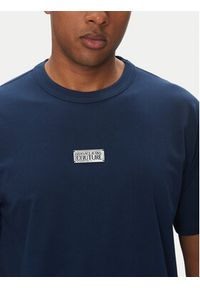 Versace Jeans Couture T-Shirt 78GAHT08 Granatowy Regular Fit. Kolor: niebieski. Materiał: bawełna #3