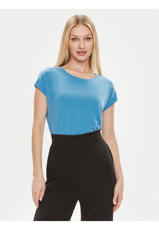 Vero Moda T-Shirt Ava 10284468 Niebieski Regular Fit. Kolor: niebieski. Materiał: lyocell