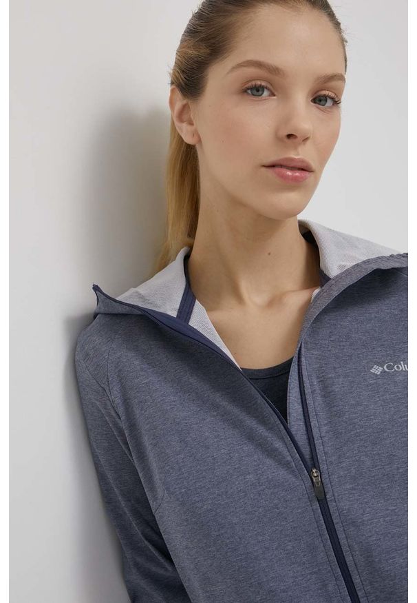 columbia - Columbia kurtka outdoorowa Heather Canyon przejściowa. Kolor: niebieski. Materiał: materiał, tkanina, softshell