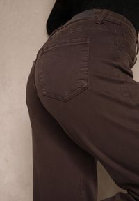 Renee - Fioletowe Jeansy Wide Leg High Waist z Bawełny Nelenasa. Okazja: na imprezę, na co dzień. Stan: podwyższony. Kolor: fioletowy. Styl: klasyczny, casual