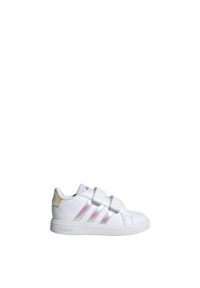 Adidas - Grand Court Lifestyle Court Hook and Loop Shoes. Kolor: biały, wielokolorowy. Materiał: materiał. Wzór: kolorowy. Sport: tenis
