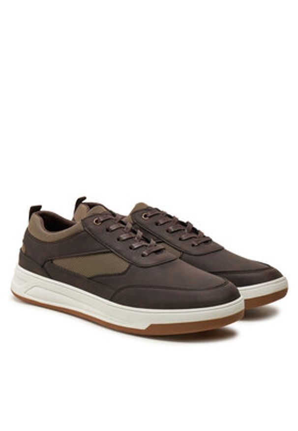 Pierre Cardin Sneakersy 9637 Brązowy. Kolor: brązowy. Materiał: skóra