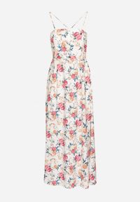 Born2be - Różowa Sukienka z Wiskozą o Rozkloszowanym Kroju w Kwiaty Nalorene. Okazja: na co dzień. Typ kołnierza: dekolt kwadratowy. Kolor: różowy. Materiał: wiskoza. Długość rękawa: na ramiączkach. Wzór: kwiaty. Typ sukienki: rozkloszowane. Styl: casual, elegancki #3