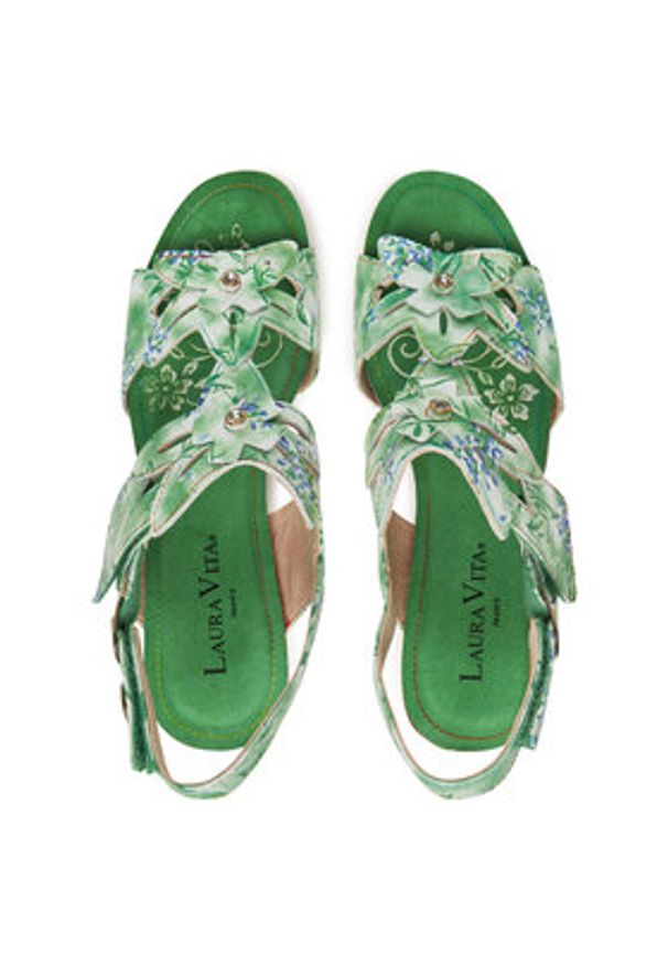 Laura Vita Espadryle Hacdeo 21 Zielony. Kolor: zielony. Materiał: skóra