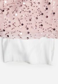 Born2be - Różowa Cekinowa Sukienka VICES o Dopasowanym Kroju z Wiązaniem Adrasalphia. Kolor: różowy. Styl: elegancki, klasyczny #3