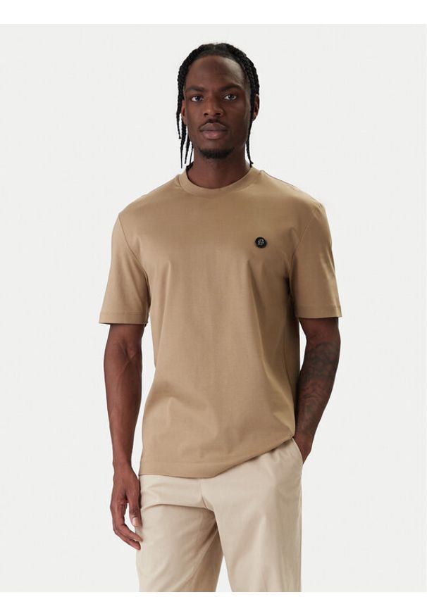BOSS T-Shirt C-Taut 01 50555844 Khaki Regular Fit. Kolor: brązowy. Materiał: bawełna