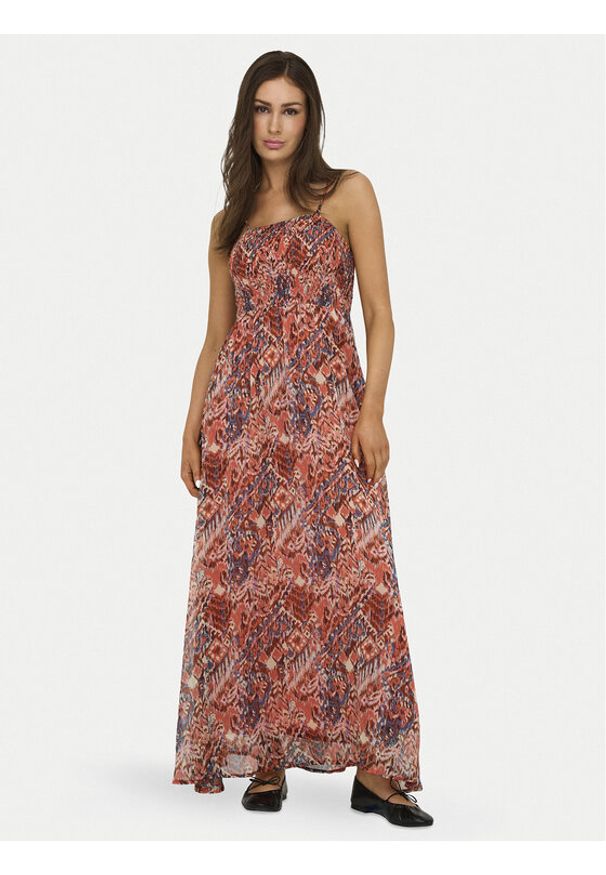 only - ONLY Sukienka letnia Elena 15352634 Pomarańczowy Regular Fit. Kolor: pomarańczowy. Materiał: syntetyk. Sezon: lato