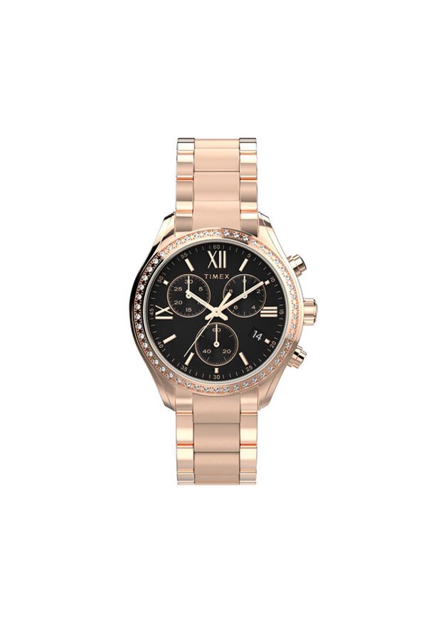 Timex Zegarek Dress Chronograph TW2W20100 Różowe złoto. Kolor: wielokolorowy, różowy, złoty
