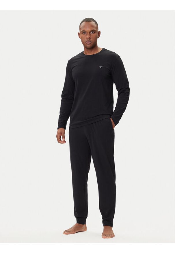 Emporio Armani Underwear Piżama EM000610 AF10776 MC108 Czarny Regular Fit. Kolor: czarny. Materiał: bawełna