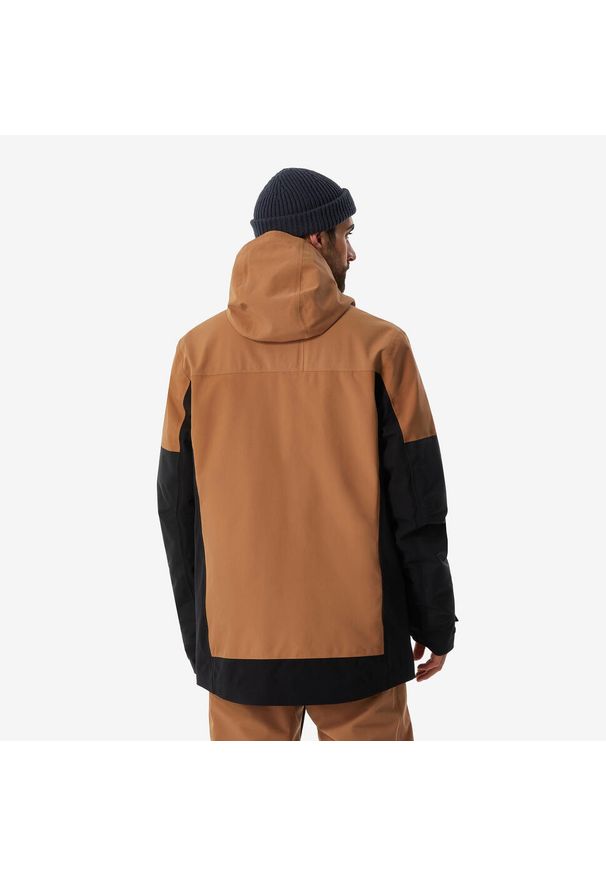DREAMSCAPE - Kurtka snowboardowa męska Dreamscape SNB 500 ziprotect. Kolor: wielokolorowy, pomarańczowy, czarny, brązowy. Materiał: materiał. Długość: długie. Sport: snowboard