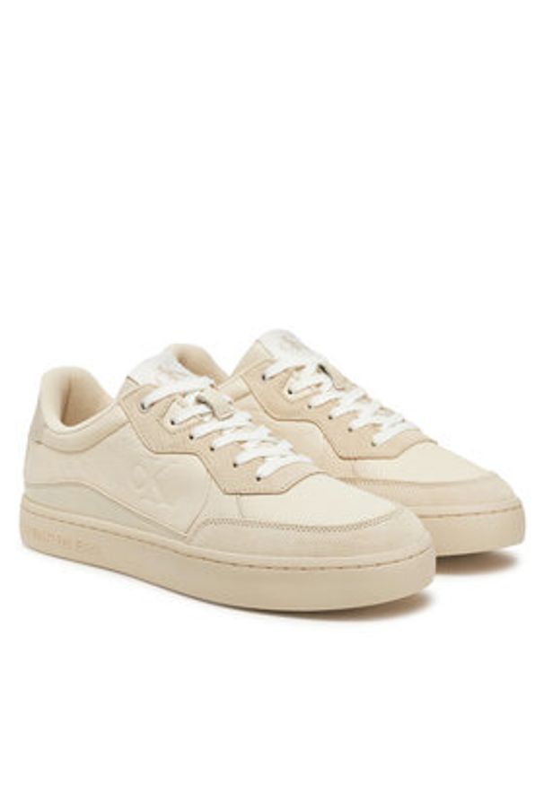 Calvin Klein Jeans Sneakersy Classic Cupsole Mg Wmm YM0YM01153 Beżowy. Kolor: beżowy. Materiał: skóra