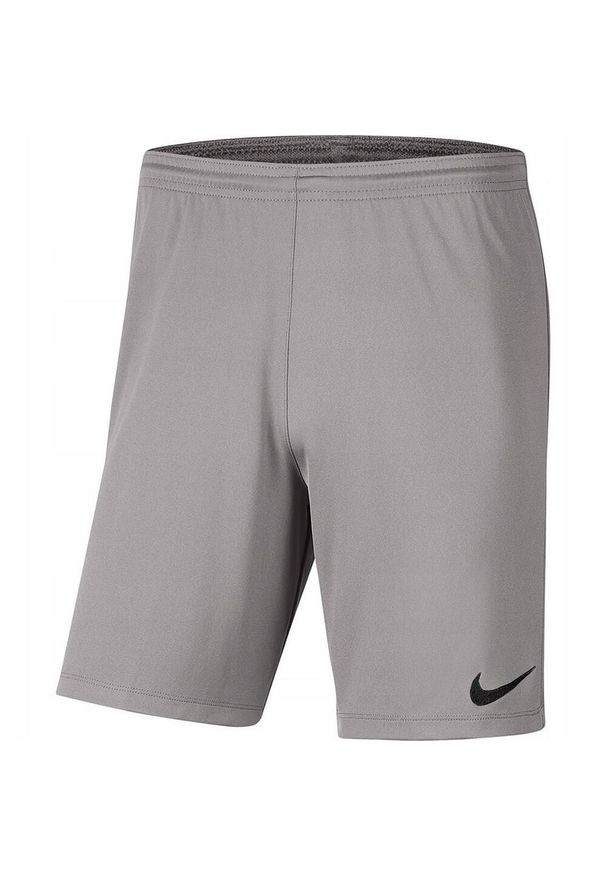 Nike - Dziecięce/niemowlęce Spodenki Z Dzianiny Dry Park III. Kolor: szary. Materiał: dzianina. Styl: sportowy. Sport: turystyka piesza