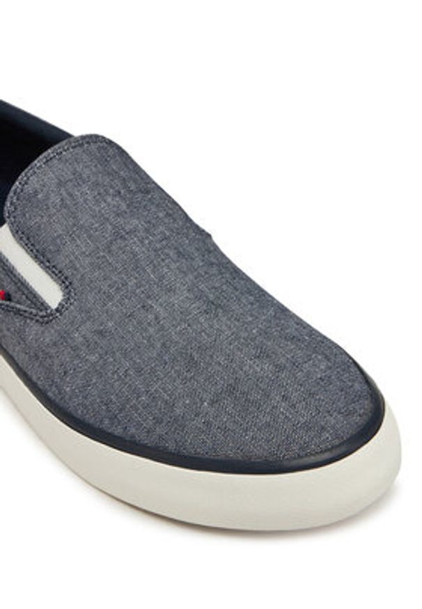 TOMMY HILFIGER - Tommy Hilfiger Tenisówki Th Hi Vulc Low Slip On Ch FM0FM05390 Niebieski. Zapięcie: bez zapięcia. Kolor: niebieski. Materiał: materiał