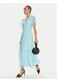 Haveone Sukienka letnia AFF-L013 Niebieski Regular Fit. Kolor: niebieski. Materiał: wiskoza, jedwab. Sezon: lato #2