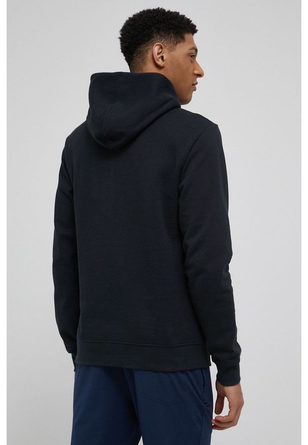 columbia - Columbia bluza męska kolor czarny z kapturem z nadrukiem. Okazja: na co dzień. Typ kołnierza: kaptur. Kolor: czarny. Materiał: dzianina. Wzór: nadruk. Styl: casual