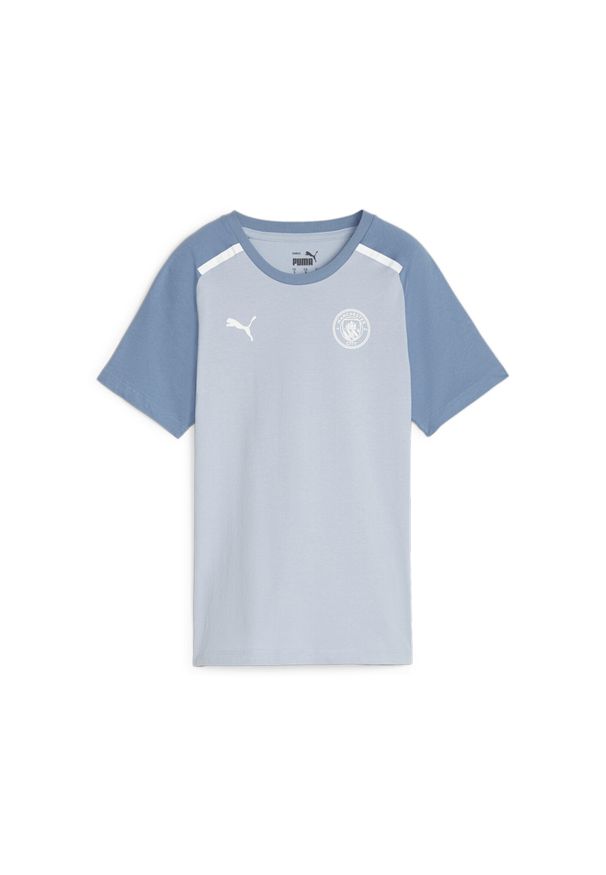 Koszulka Mężczyzna Puma Manchester City Casuals niebieski. Kolor: niebieski. Materiał: bawełna. Sport: piłka nożna