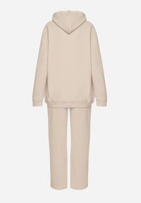 Born2be - Beżowy Bawełniany Komplet Dresowy z Bluzą i Spodniami Zansira. Kolor: beżowy. Materiał: bawełna, dresówka #7