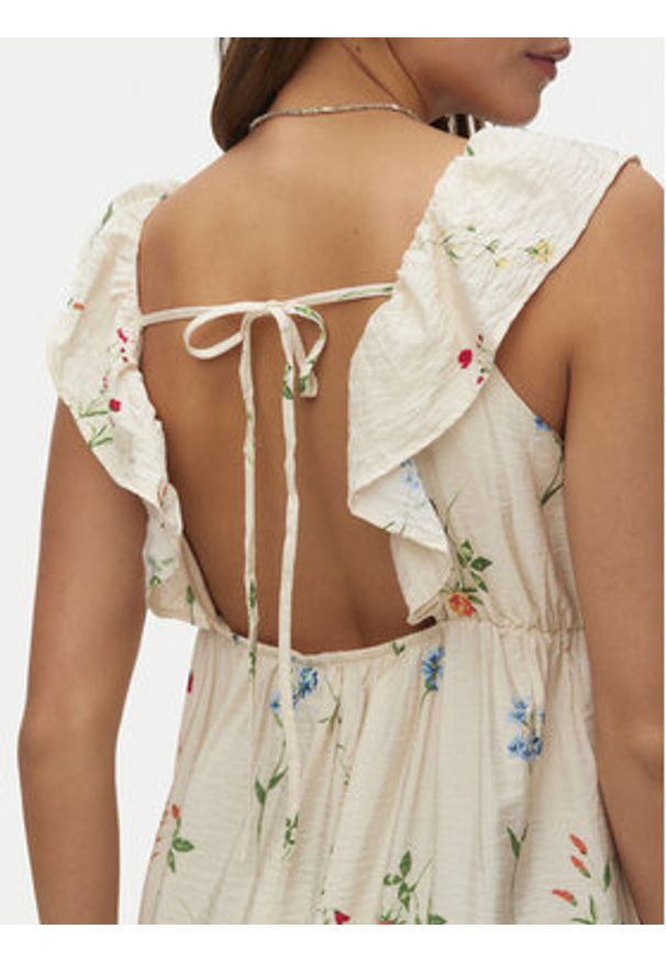 Vero Moda Sukienka letnia Josie 10324125 Beżowy Regular Fit. Kolor: beżowy. Materiał: wiskoza. Sezon: lato