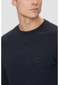 Guess - GUESS Granatowa męska bluza New Aldwin. Kolor: niebieski. Materiał: materiał, poliester, bawełna. Wzór: bez wzorów #4