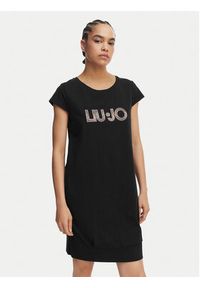 Liu Jo Beachwear Sukienka codzienna VA6212 JS003 Czarny Regular Fit. Okazja: na co dzień. Kolor: czarny. Materiał: bawełna. Typ sukienki: proste. Styl: casual #4