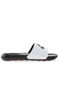 Klapki Nike Victori One CN9675-005 - biało-czarne. Okazja: na co dzień. Zapięcie: pasek. Kolor: czarny, biały, wielokolorowy. Sport: pływanie, turystyka piesza
