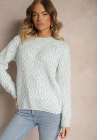 Renee - Jasnoniebieski Sweter z Wełną w Klasycznym Stylu Zentina. Okazja: na spotkanie biznesowe, na co dzień. Kolor: niebieski. Materiał: wełna. Długość rękawa: długi rękaw. Długość: długie. Sezon: zima, jesień. Styl: klasyczny #5