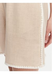 ICONA Szorty materiałowe RP5LE006 Beżowy Regular Fit. Kolor: beżowy. Materiał: len