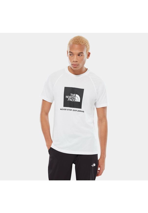 Koszulka sportowa męska The North Face Red Box Tee. Kolor: biały. Długość rękawa: krótki rękaw. Długość: krótkie. Sport: turystyka piesza