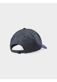 4f - Czapka z daszkiem strapback uniseks - szara. Kolor: szary. Materiał: bawełna, materiał. Styl: casual, sportowy