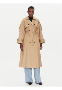 ViCOLO Trencz TD0029 Beżowy Regular Fit. Kolor: beżowy. Materiał: bawełna #1