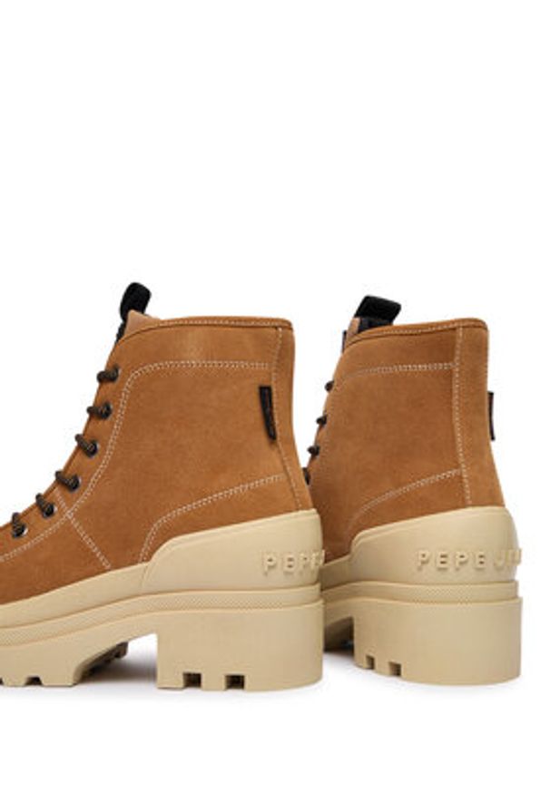 Pepe Jeans Trapery Hale Basic W PLS500006 Brązowy. Kolor: brązowy. Materiał: zamsz, skóra