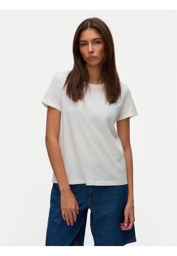 Vero Moda T-Shirt Blair 10325914 Biały Regular Fit. Kolor: biały. Materiał: bawełna