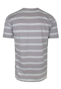 Męski T-Shirt (Koszulka) - Brave Soul - Beżowo-Fioletowa w Paski. Okazja: na co dzień. Kolor: fioletowy, wielokolorowy, beżowy. Materiał: bawełna. Wzór: prążki, paski. Sezon: wiosna, lato. Styl: casual #2