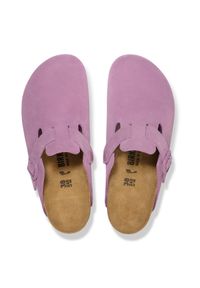 Birkenstock - BIRKENSTOCK Boston LEVE Mauve Klapki damskie. Okazja: na co dzień. Kolor: różowy. Materiał: syntetyk, zamsz, materiał. Sezon: lato, wiosna. Styl: casual, klasyczny, elegancki #5