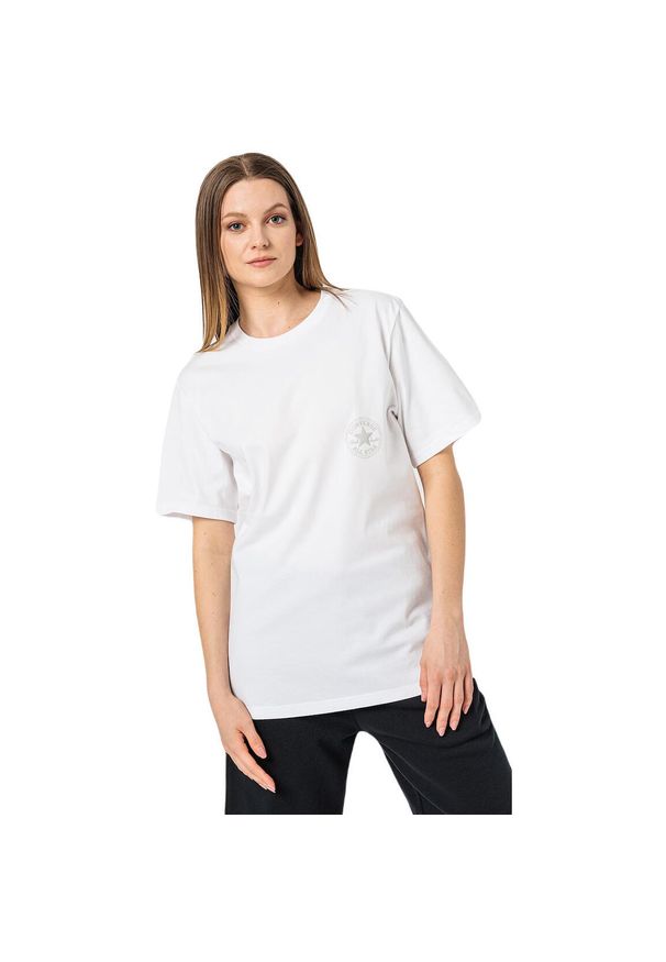 Podkoszulek Converse Chuck Patch. Kolor: biały. Materiał: bawełna, materiał