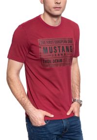 Mustang - MĘSKI T-SHIRT MUSTANG ALEX C PRINT 1009971 7145. Wzór: nadruk