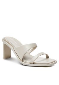 Calvin Klein Klapki Heel Slide 70 Lth HW0HW02072 Beżowy. Kolor: beżowy. Materiał: skóra #5