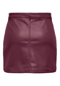 only - ONLY Spódnica z imitacji skóry Amazing 15331876 Bordowy Slim Fit. Kolor: czerwony. Materiał: skóra #3