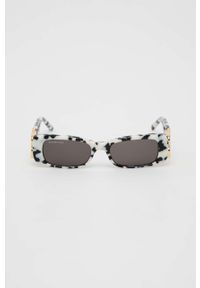 Balenciaga okulary przeciwsłoneczne damskie kolor szary. Kształt: prostokątne. Kolor: szary #3
