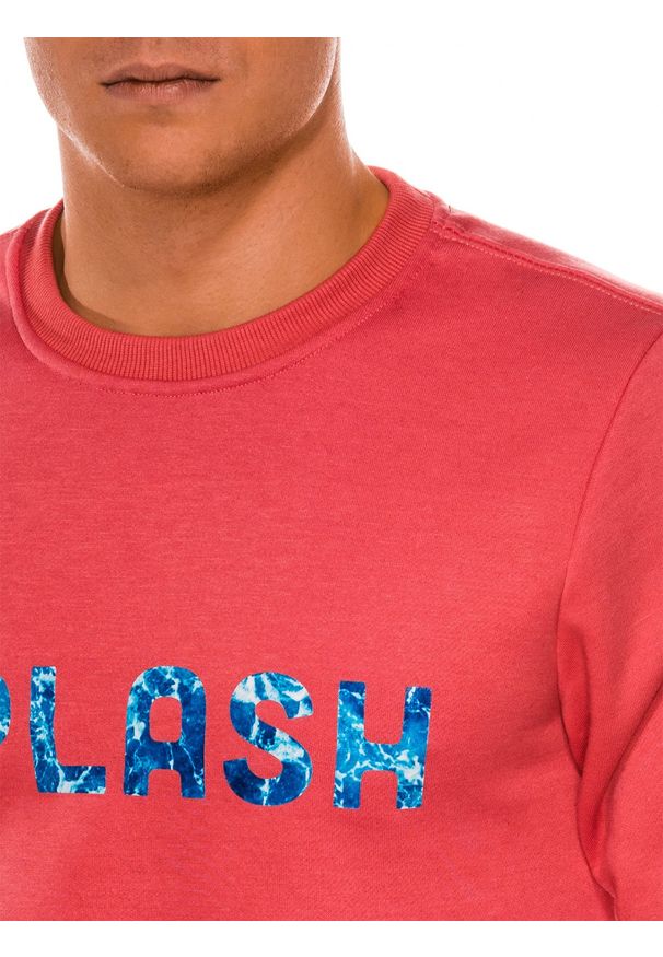 Pomarańczowa bluza Ombre Clothing bez kaptura, z nadrukiem