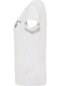 Mustang - MUSTANG Alina C Logo Tee Damski T-shirt Koszulka Light Grey Melange 1013222 4141 #6