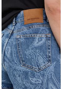 The Kooples szorty jeansowe damskie wzorzyste high waist. Stan: podwyższony. Kolor: niebieski. Materiał: jeans