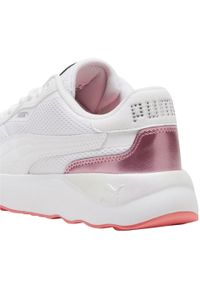Puma - Kobiety/Panie Runtamed GirlPower Skórzane Buty Sportowe Na Platformie. Okazja: na spacer. Kolor: biały. Materiał: skóra. Obcas: na platformie. Sport: turystyka piesza