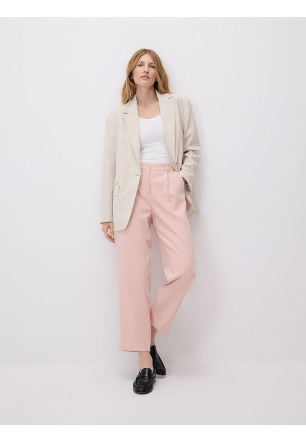 Reserved - Jednorzędowa marynarka z wiskozą - wielobarwny. Materiał: wiskoza. Styl: klasyczny