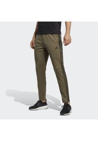 Adidas - Train Essentials 3-Stripes Training Pants. Kolor: zielony, czarny, wielokolorowy. Materiał: materiał, dresówka. Sport: fitness