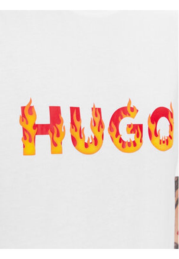 Hugo T-Shirt Danda 50504542 Biały Regular Fit. Kolor: biały. Materiał: bawełna