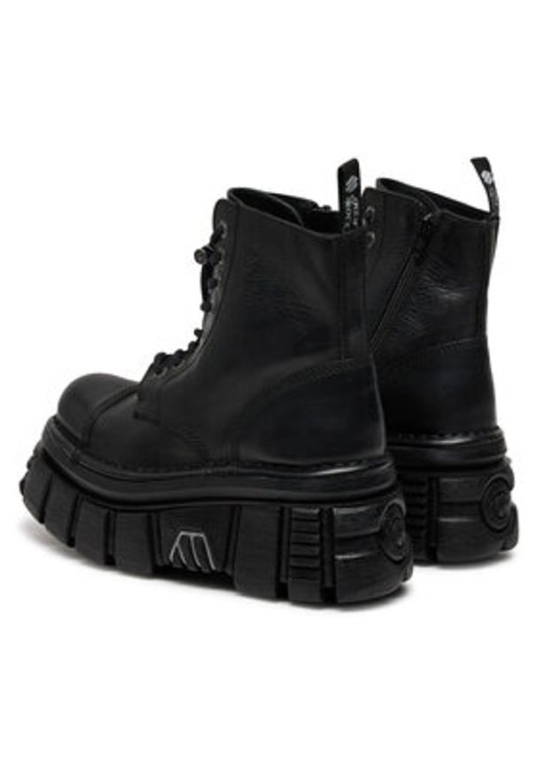 NEW ROCK Glany M-NEWMILI083-S21 Czarny. Kolor: czarny. Materiał: skóra. Styl: rockowy
